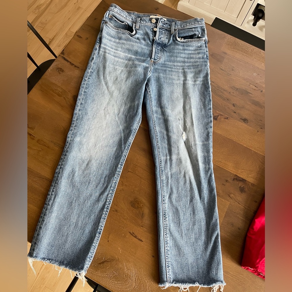 Denim Forum Light Blue Straight Leg Jeans
